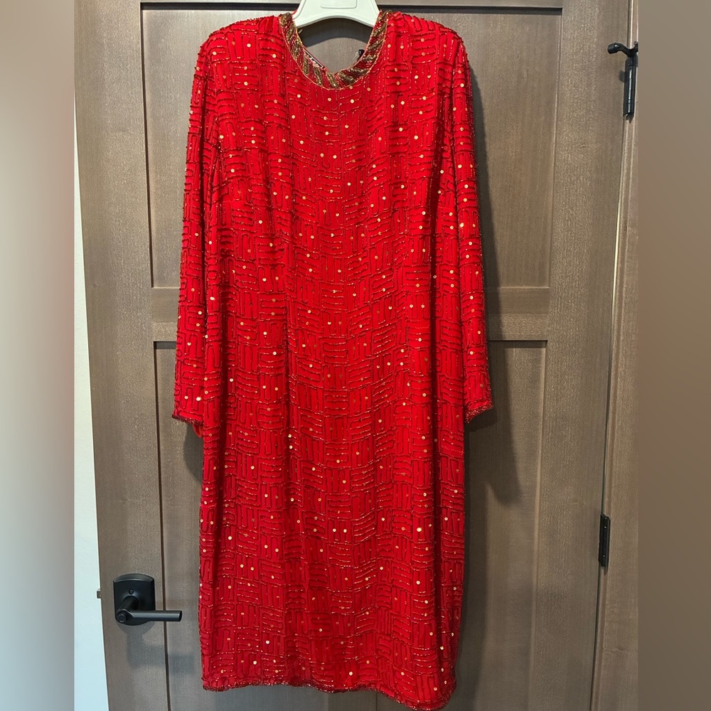 Vintage 90’s Robert Anthony Red Sequin Dress